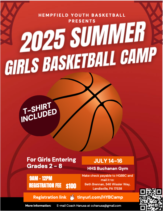 Girls basketball camp flyer